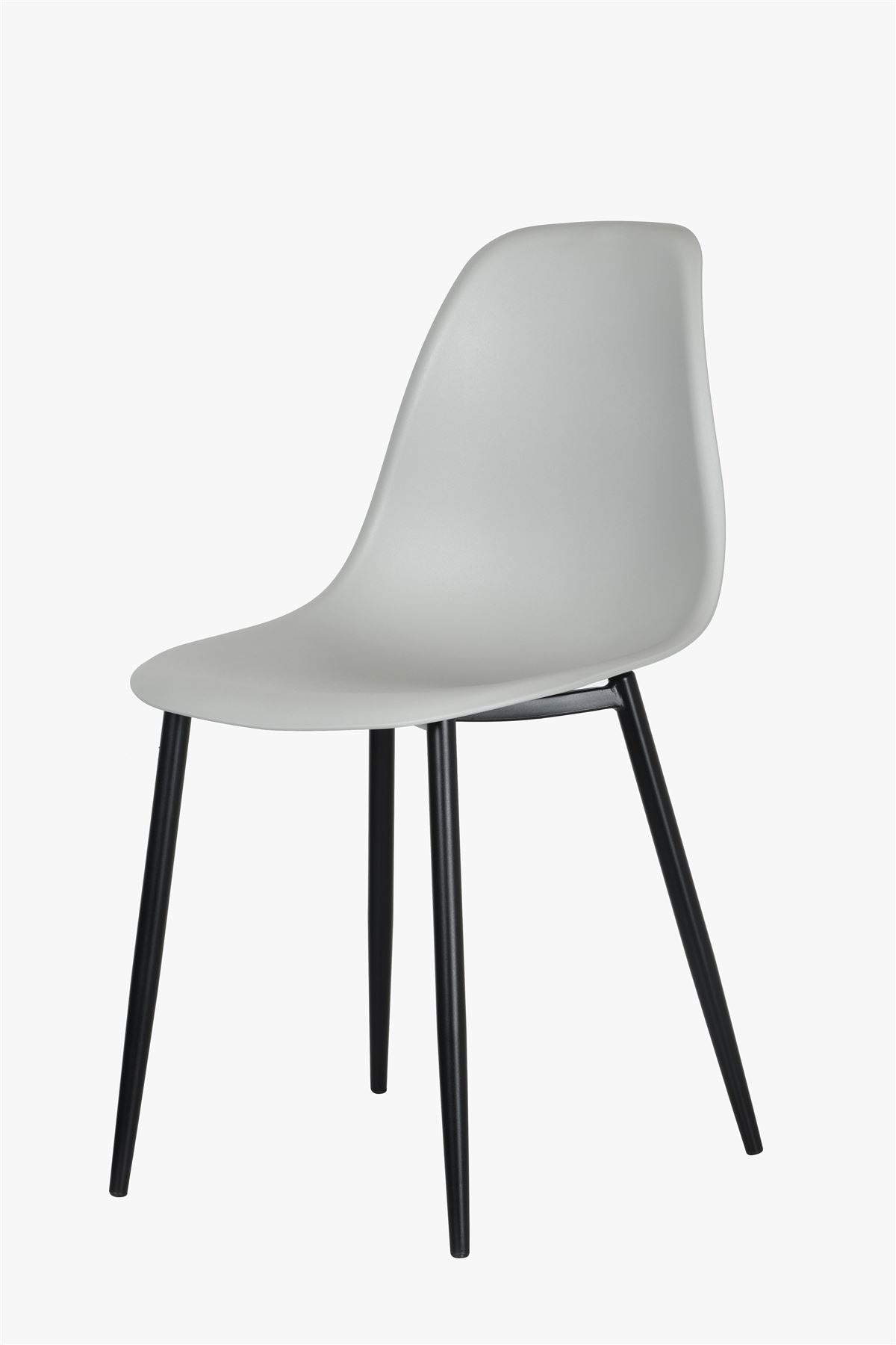 Aspen Curve Chair Light Grey Plastic Seat With Black Metal Legs (Pair)