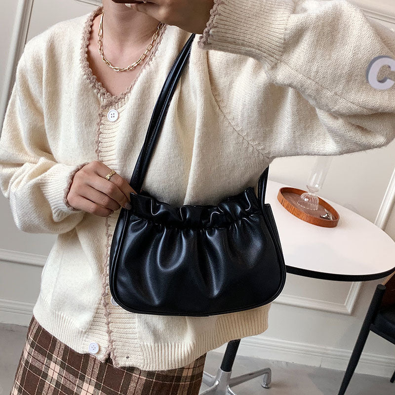 Fashion Simple One-shoulder Fold Cloud Bag