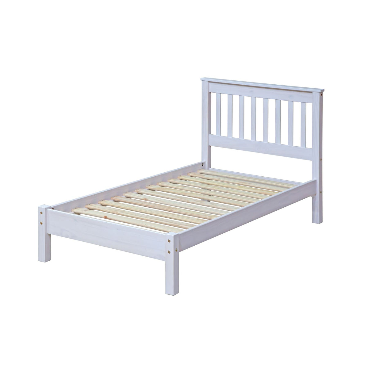 Corona White Single Slatted Lowend Bedstead