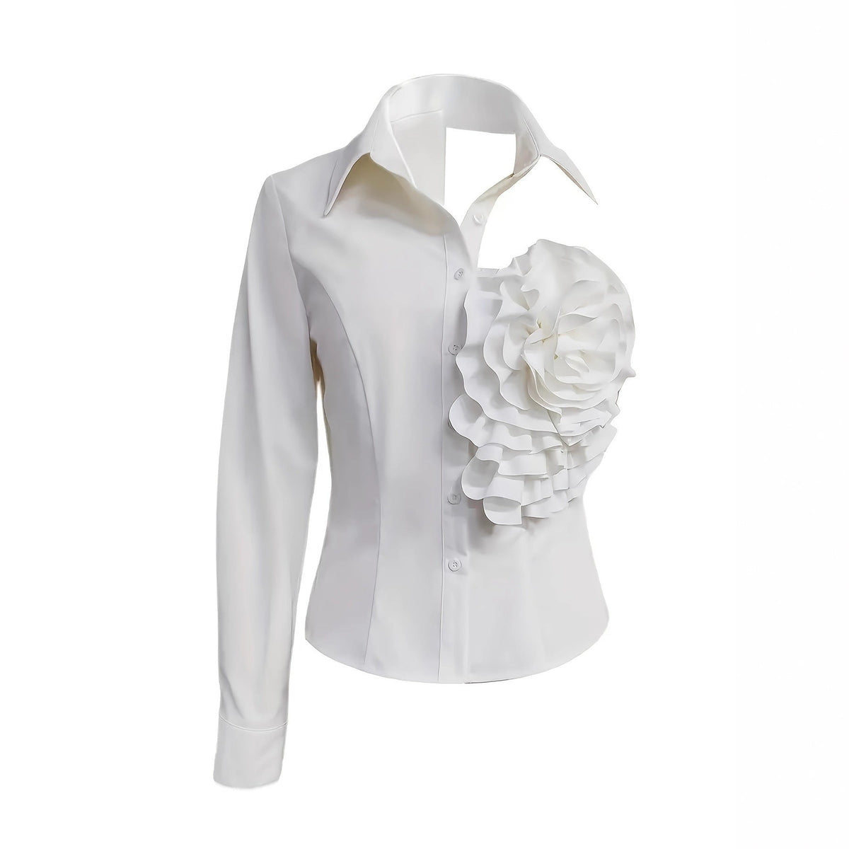 White Blouse With A One-shoulder TOP