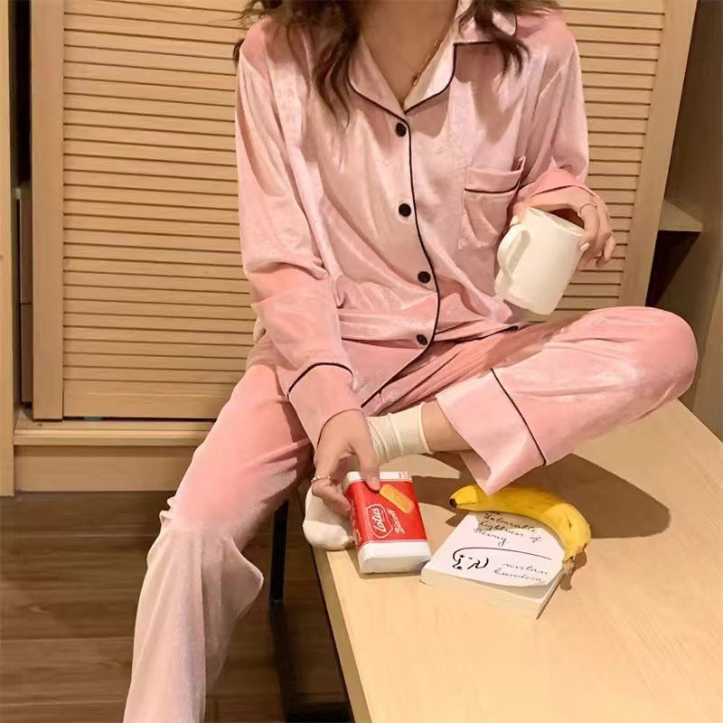 Casual Open-button Student Velvet Korean-style Warm Oversized Set