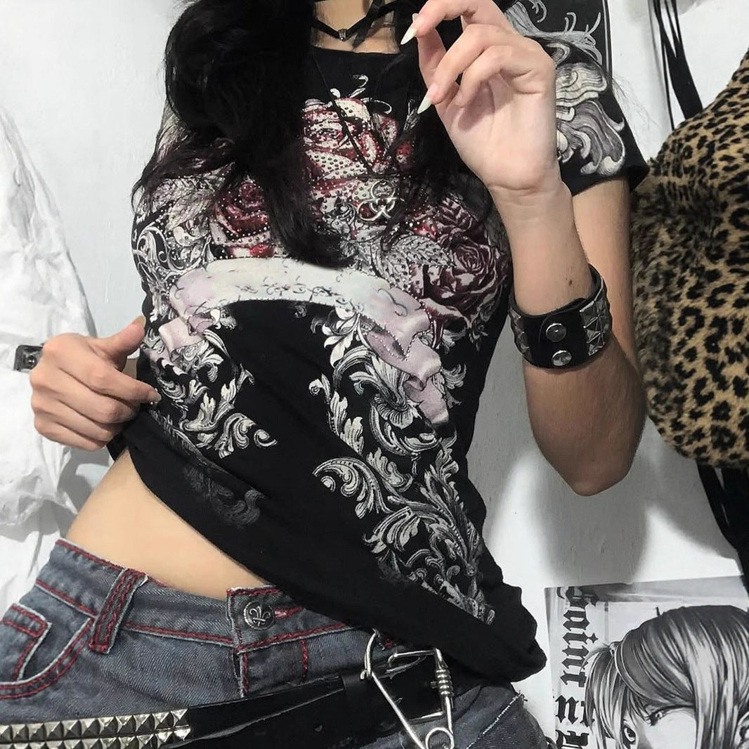 European-style Trendy Women's Slim-fit Short-sleeve Tops For Girls