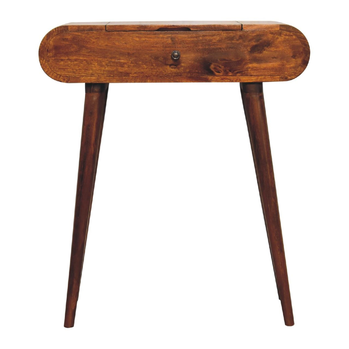 Artisan Mini Chestnut Dressing Table with Foldable Mirror