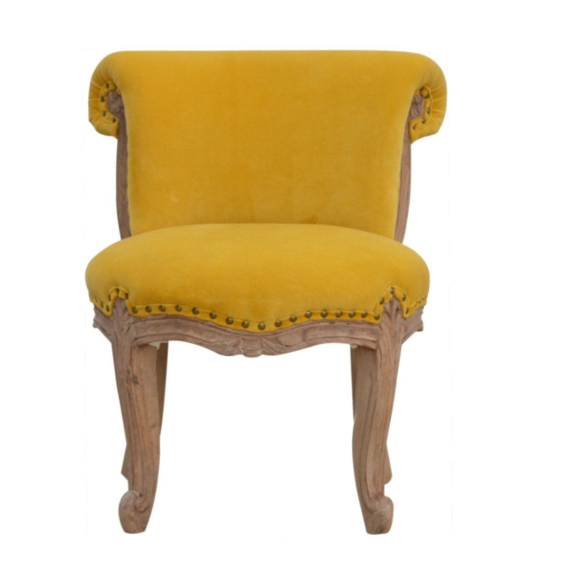Artisan Mustard Velvet Studded Chair