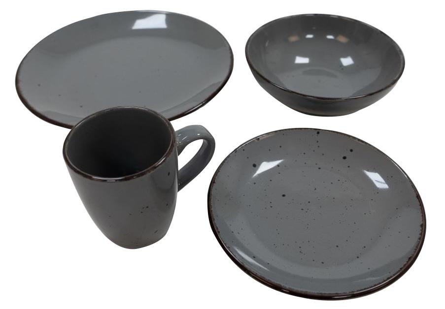 16 Piece Speckled Grey Dinner Set | M&W