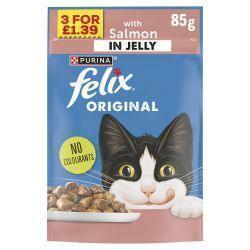 Felix ORIGINAL Salmon in Jelly Wet Cat Food, 85g - Case of 26