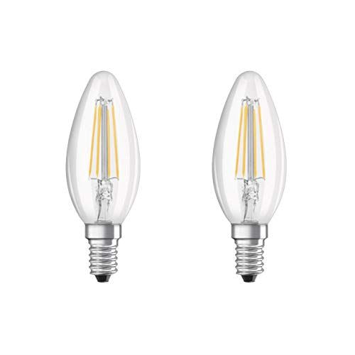 Osram LV330511 LED 40W Filament Clear Glass Candle SES Bulb - 2 Pack