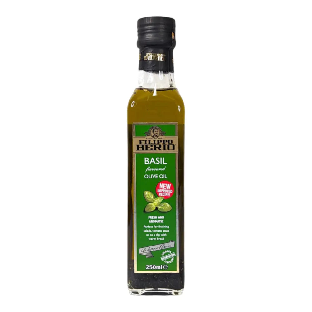 Filippo Berio Basil Flavoured Olive Oil Glass Bottle 250ml