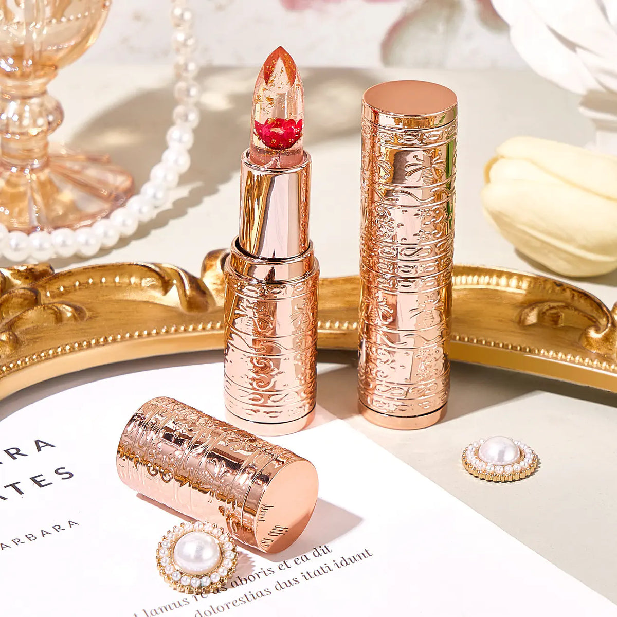 Petal Flower Color-Changing Lipstick with Jelly Finish