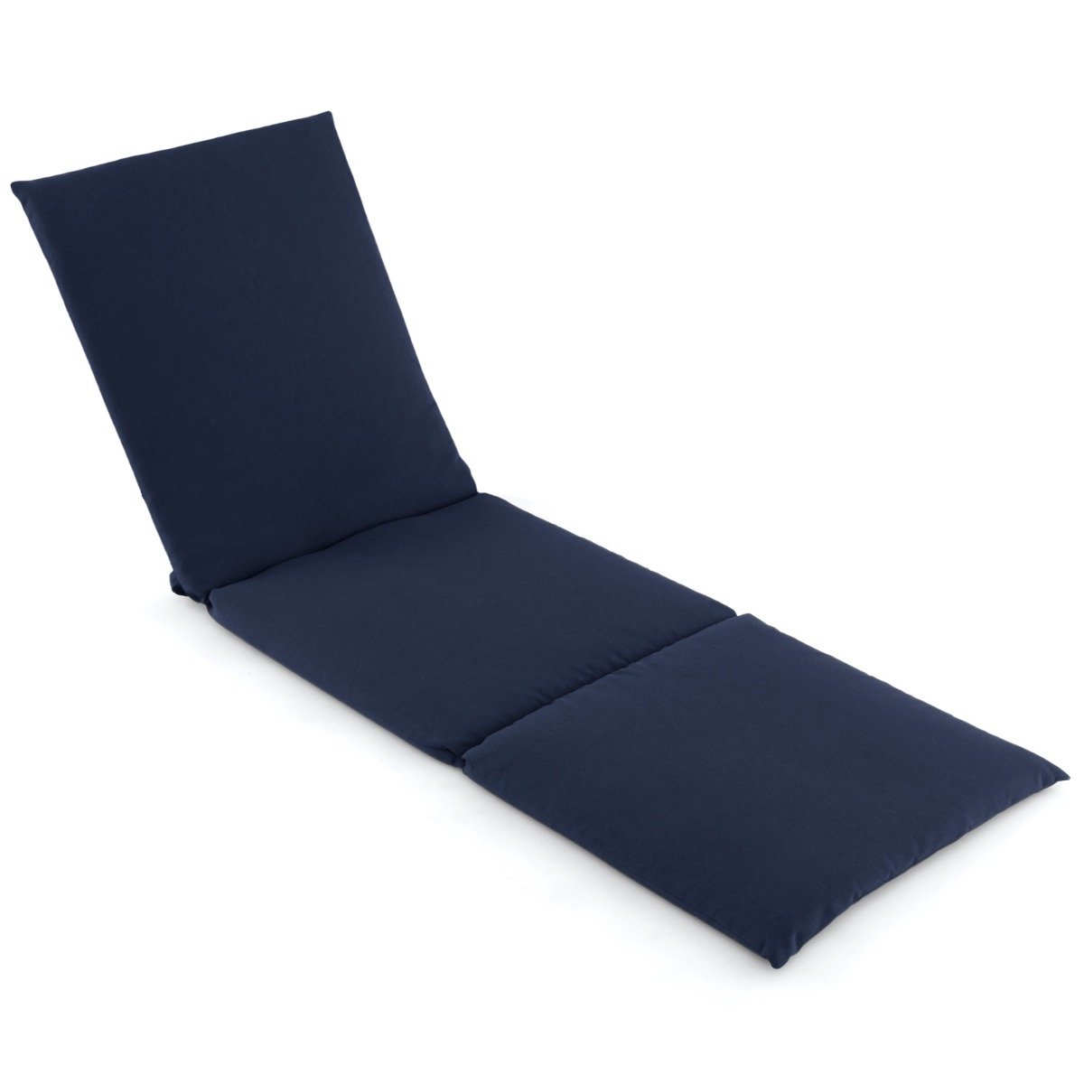 Folding Outdoor Chaise Lounge Cushion Patio Furniture Pad with Straps-Red-1 Piece