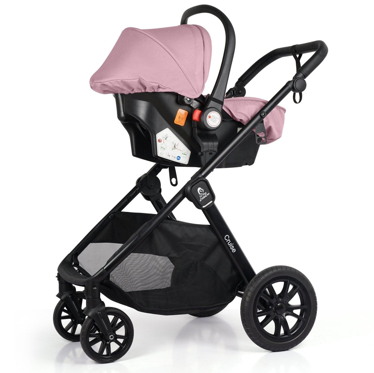 For Your Little One Cruise 3-in-1 Travel System with i-Size Car Seat | Blush Rose