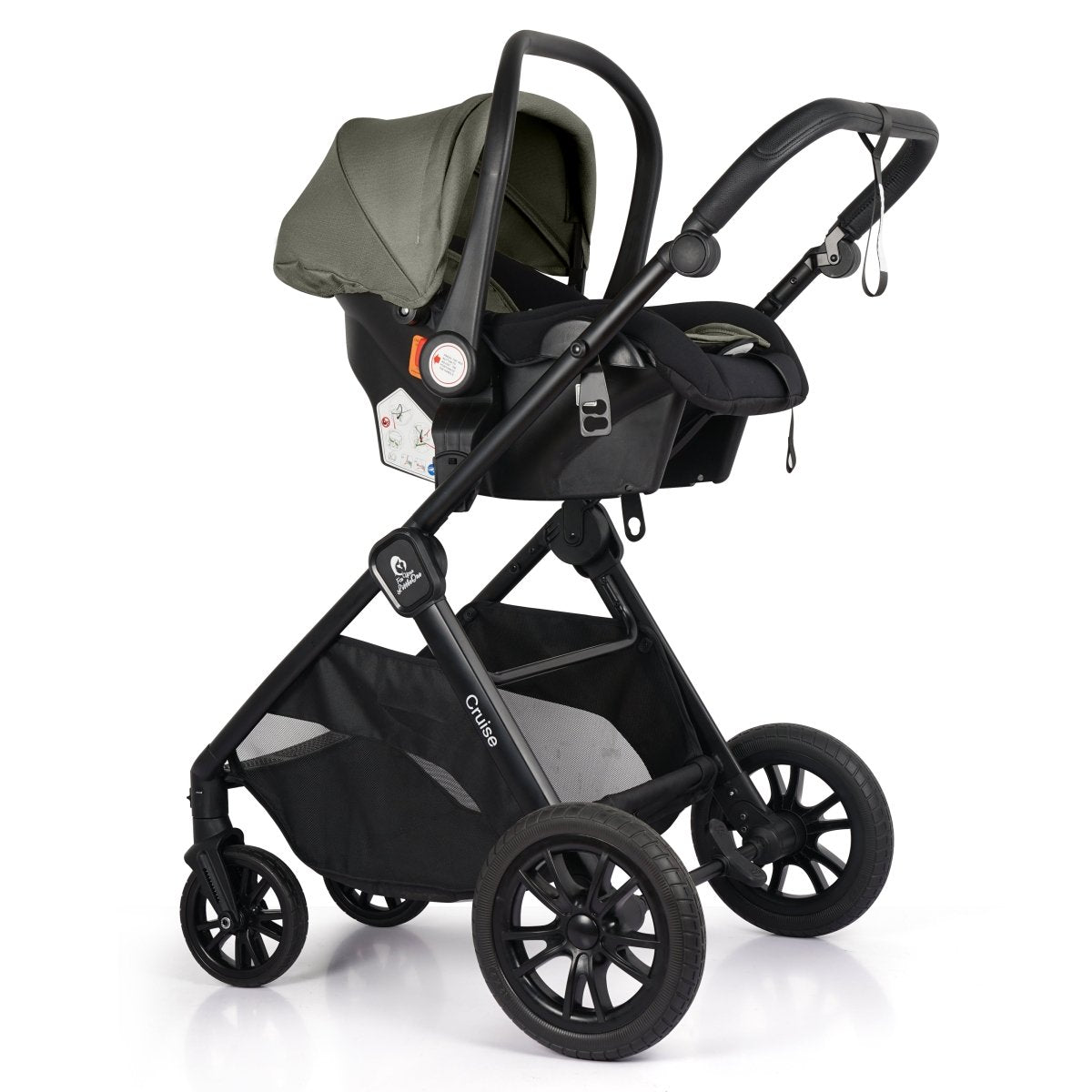 Cruise 3 In 1 Travel System With i-Size Car Seat - Pebble Sage (Free Cupholder And Seat Liner Included)