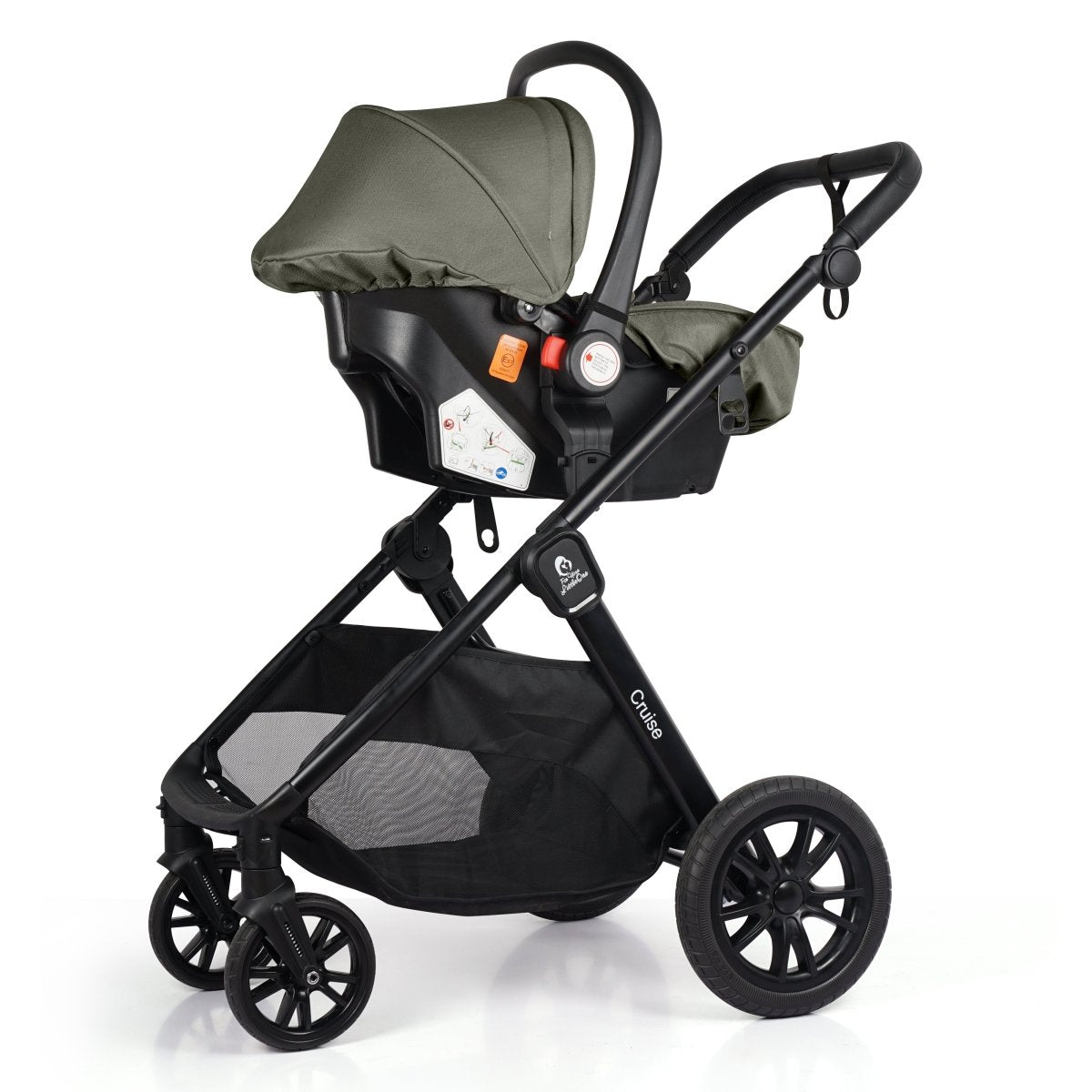 Cruise 3 In 1 Travel System With i-Size Car Seat - Pebble Sage (Free Cupholder And Seat Liner Included)