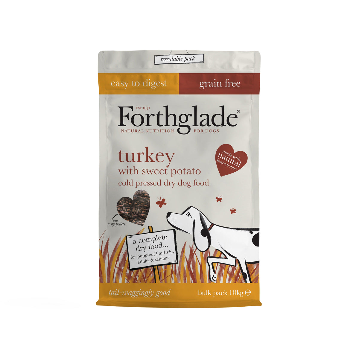 Forthglade Natural Dry Cold Pressed Turkey - 10kg / 6kg / 2kg