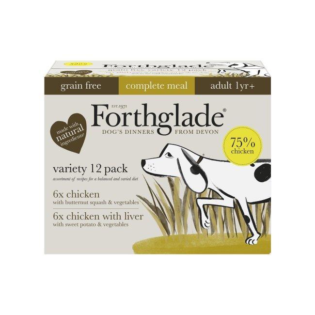 Forthglade Adult Complete Grain Free Duo Chicken and Chicken Liver 395g - Case of 12
