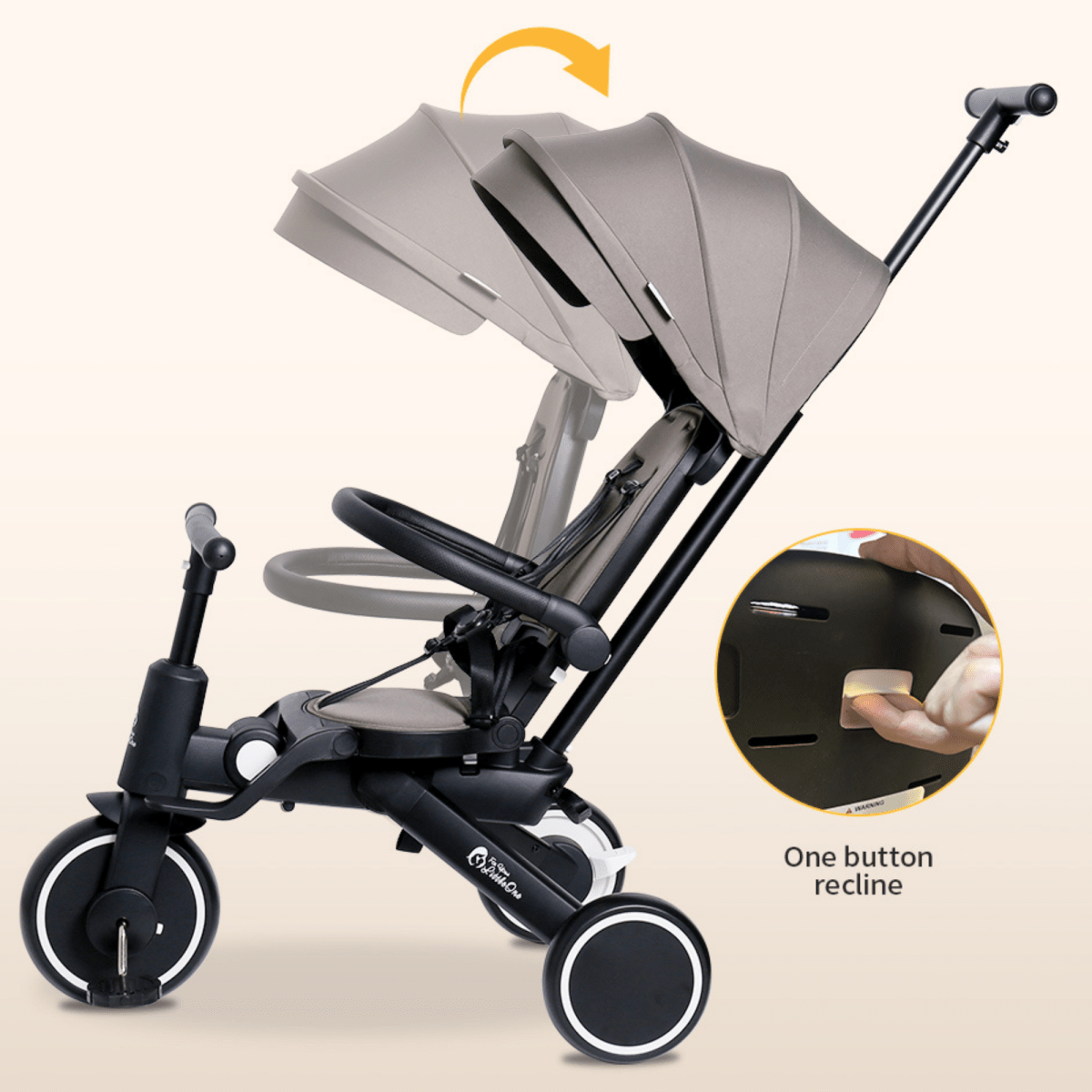Foryourlittleone Xplor 6 in 1 Foldable Trike - Grey Olive (10m-4y)