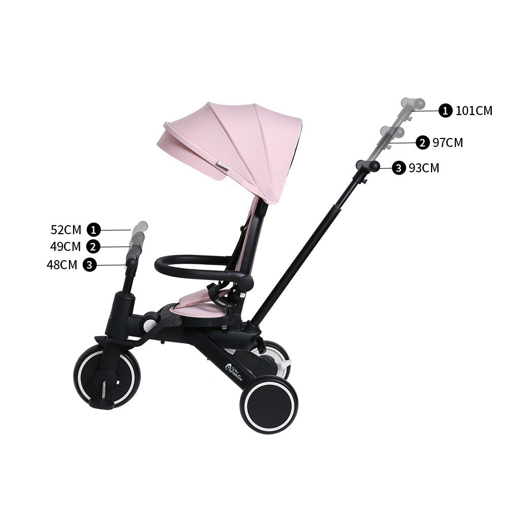 Xplor 6-in-1 Falt-Dreirad – Pastellrosa (10m–5J)