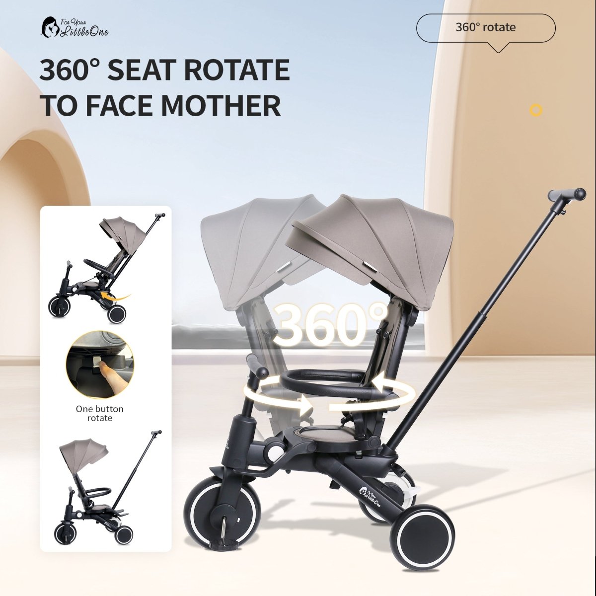 Xplor 6-in-1 Falt-Dreirad – Pastellrosa (10m–5J)