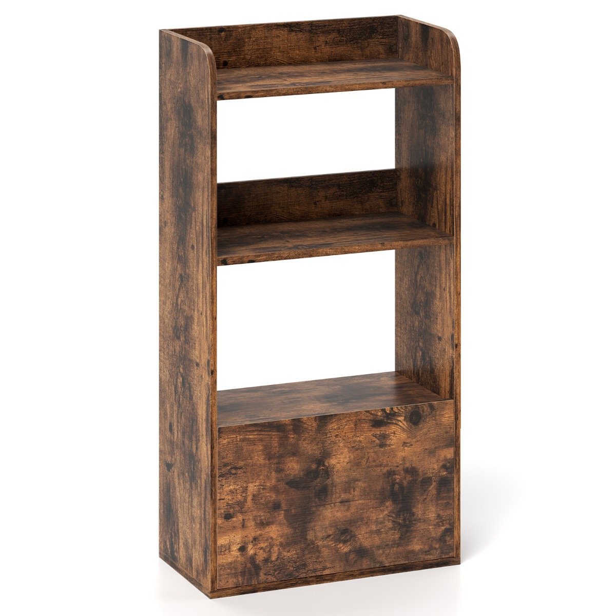 Freestanding Bookshelf with 3-Tier Open Shelf and Drawer-White