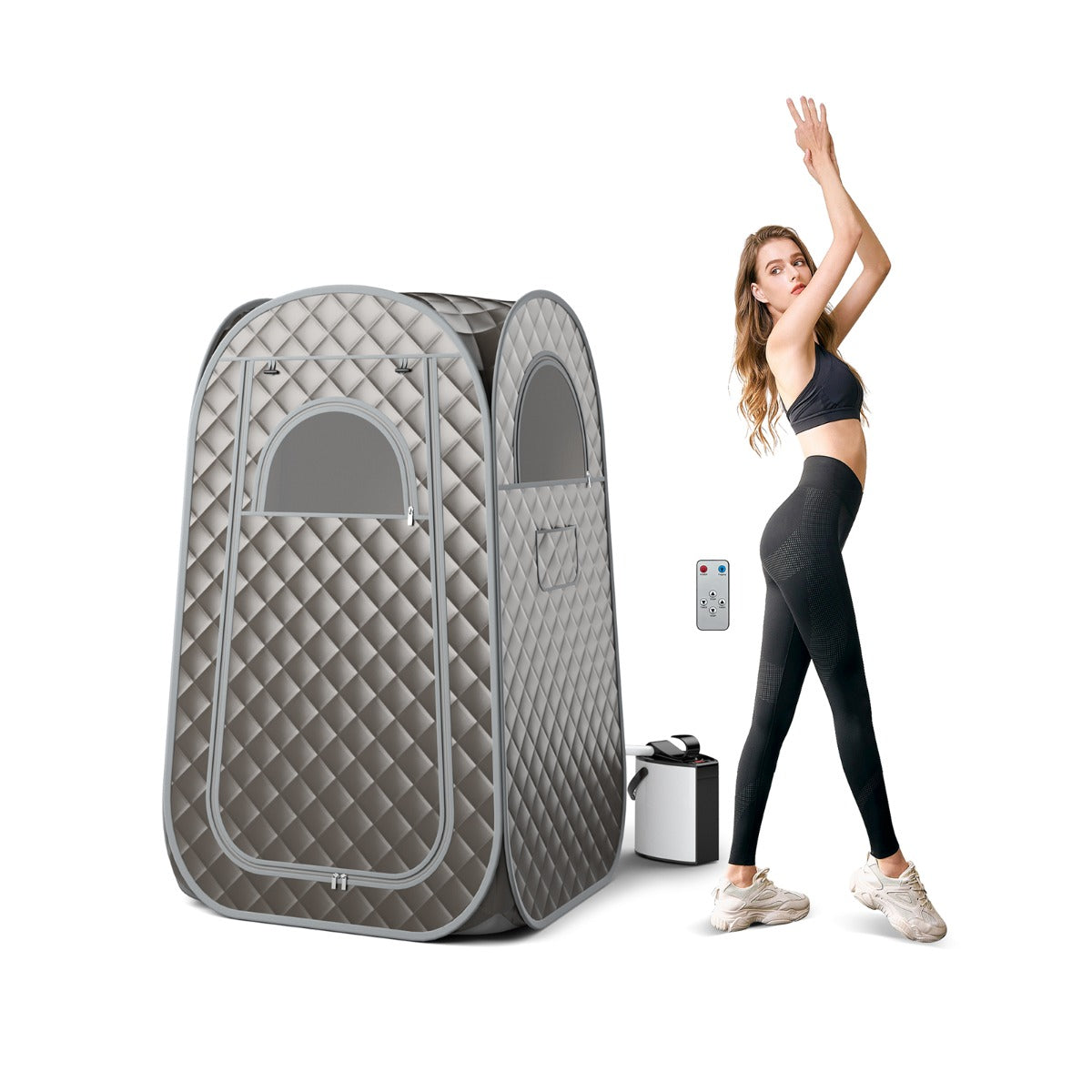 Full Body Steam Sauna Tent with 3L Steam Generator for Single Person-Black
