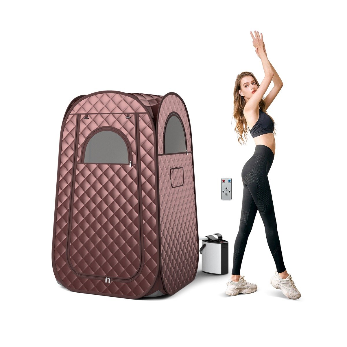 Full Body Steam Sauna Tent with 3L Steam Generator for Single Person-Black