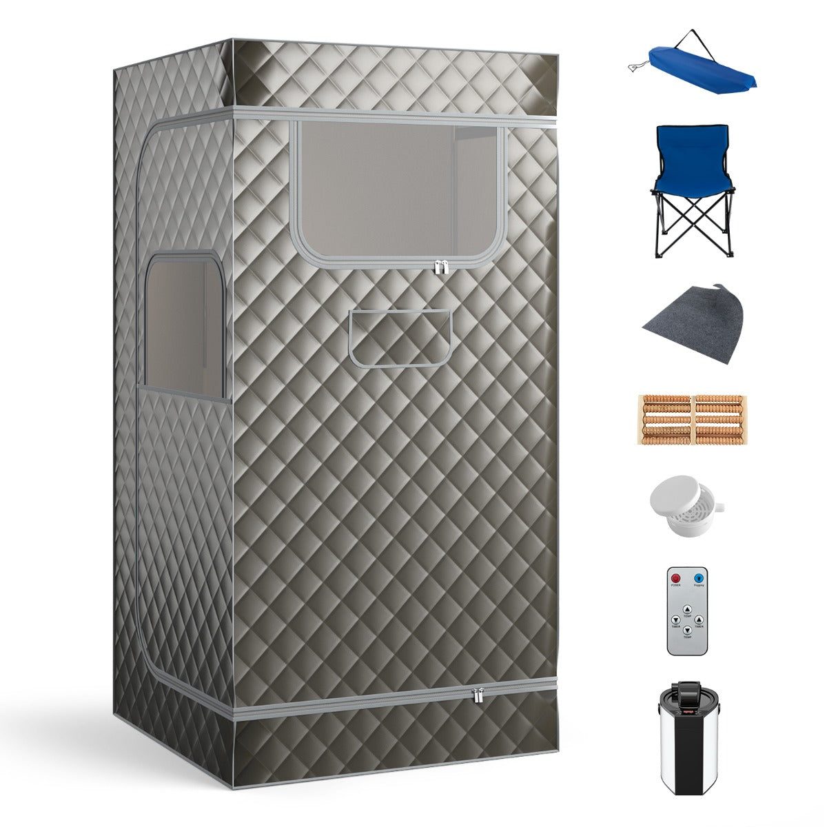Portable Steam Sauna for Home with 3L Steam Generator-Black