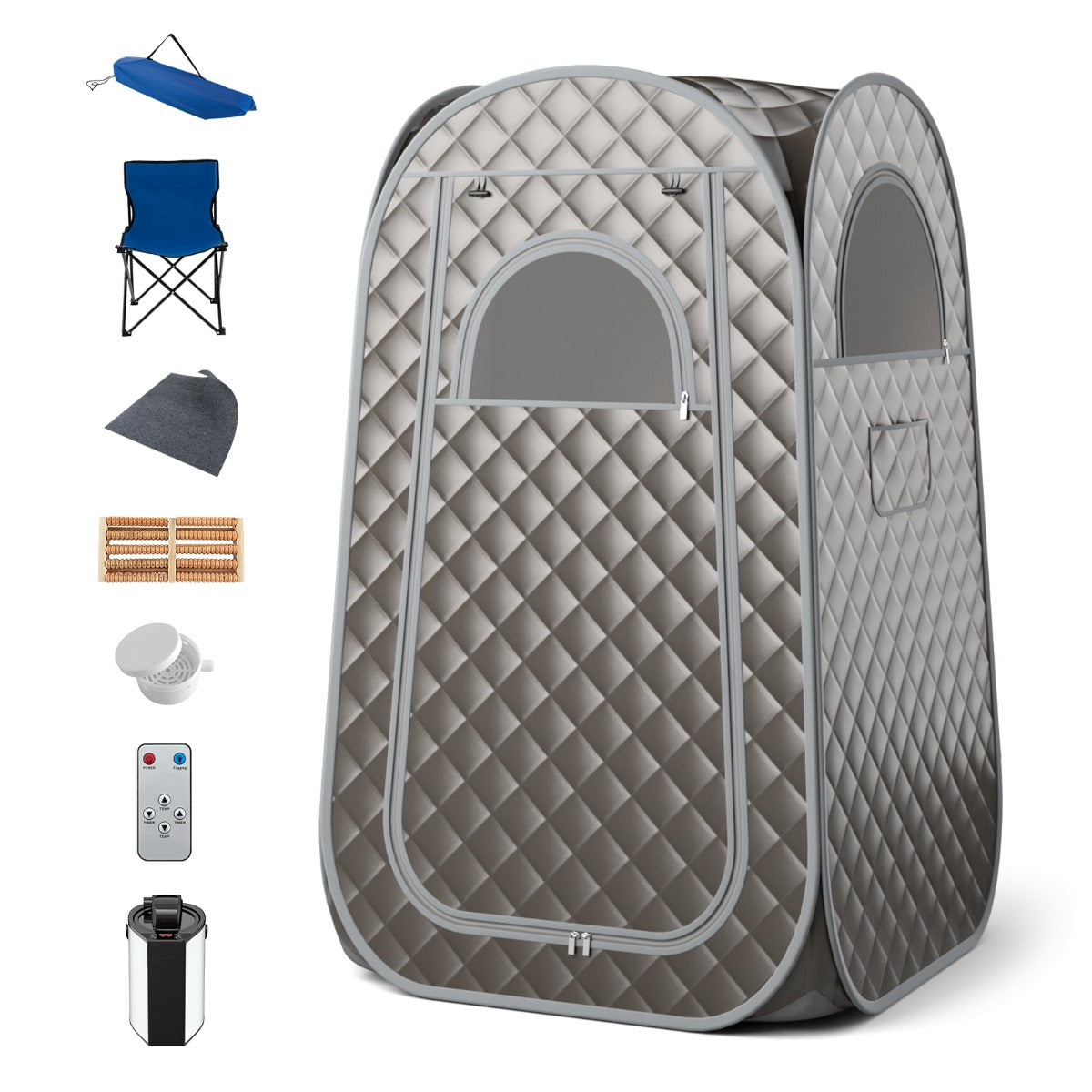 Full Body Steam Sauna Tent with 3L Steam Generator for Single Person-Black