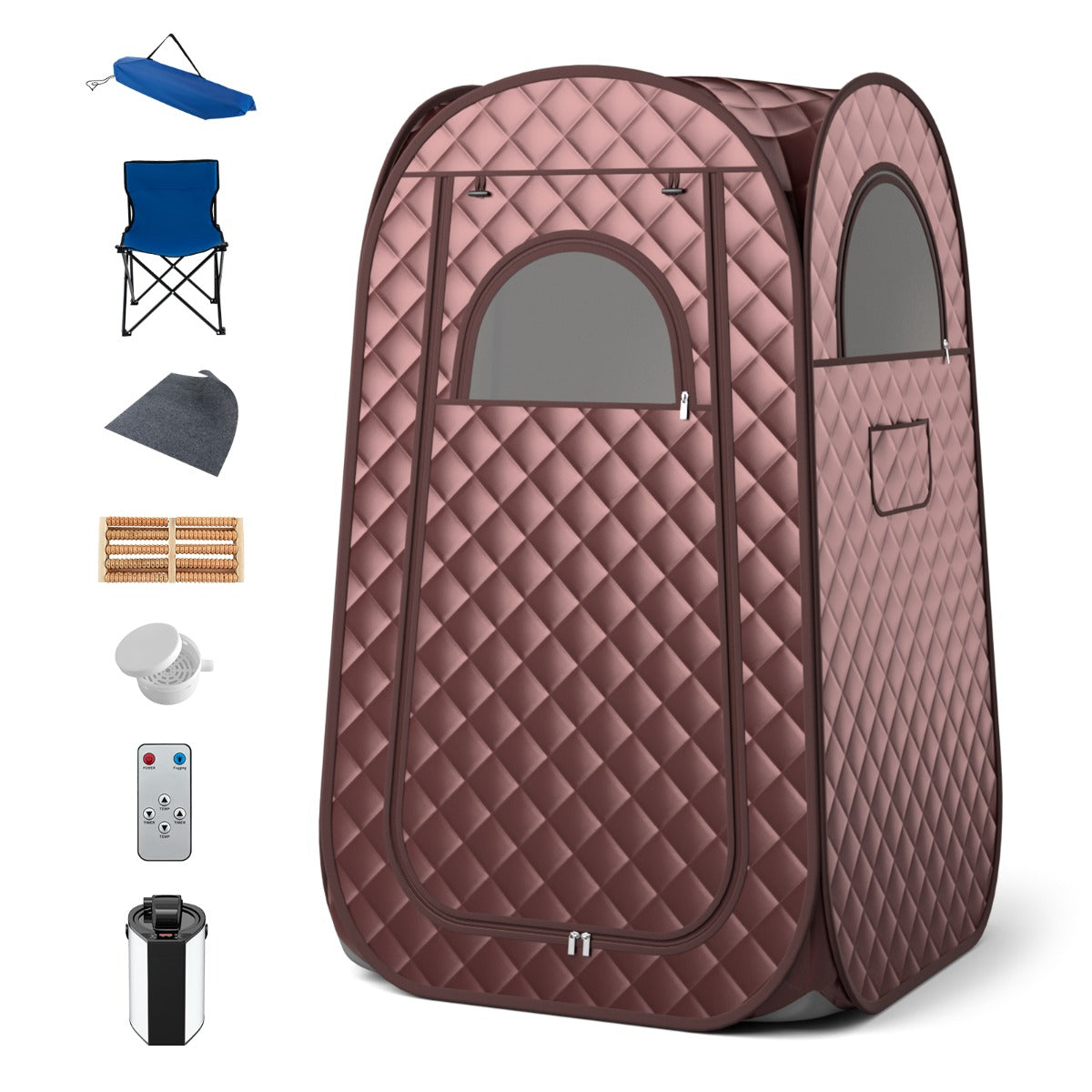 Full Body Steam Sauna Tent with 3L Steam Generator for Single Person-Black