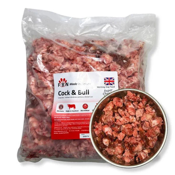 Fur Baby Nutrition Cock & Bull 80-10-10 Frozen Dog Food 1kg