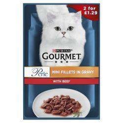 Gourmet Perle Beef Mini Fillets in Gravy Wet Cat Food - Case of 26