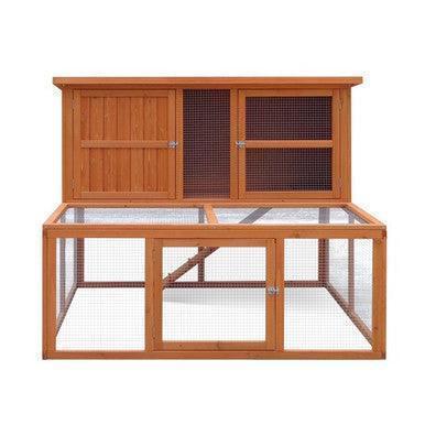 Harrisons Bowness Doppelstock-Kleintierstall mit Freilaufgehege, natur, 150x121x117cm