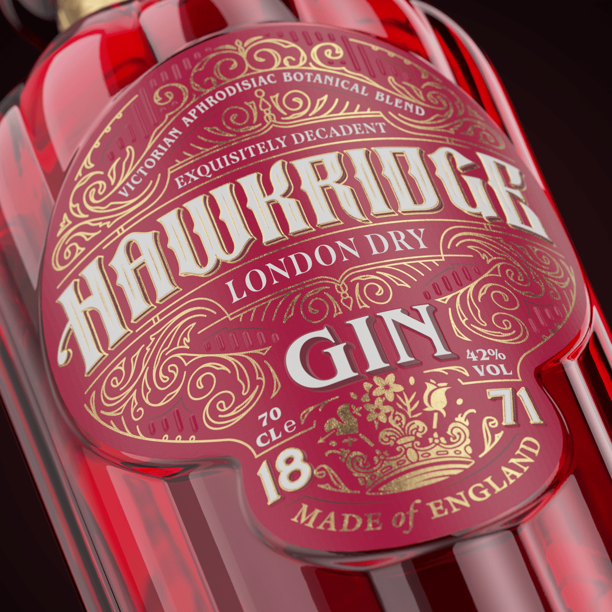 Hawkridge Victorian Aphrodisiac Blend London Dry Gin, 70cl