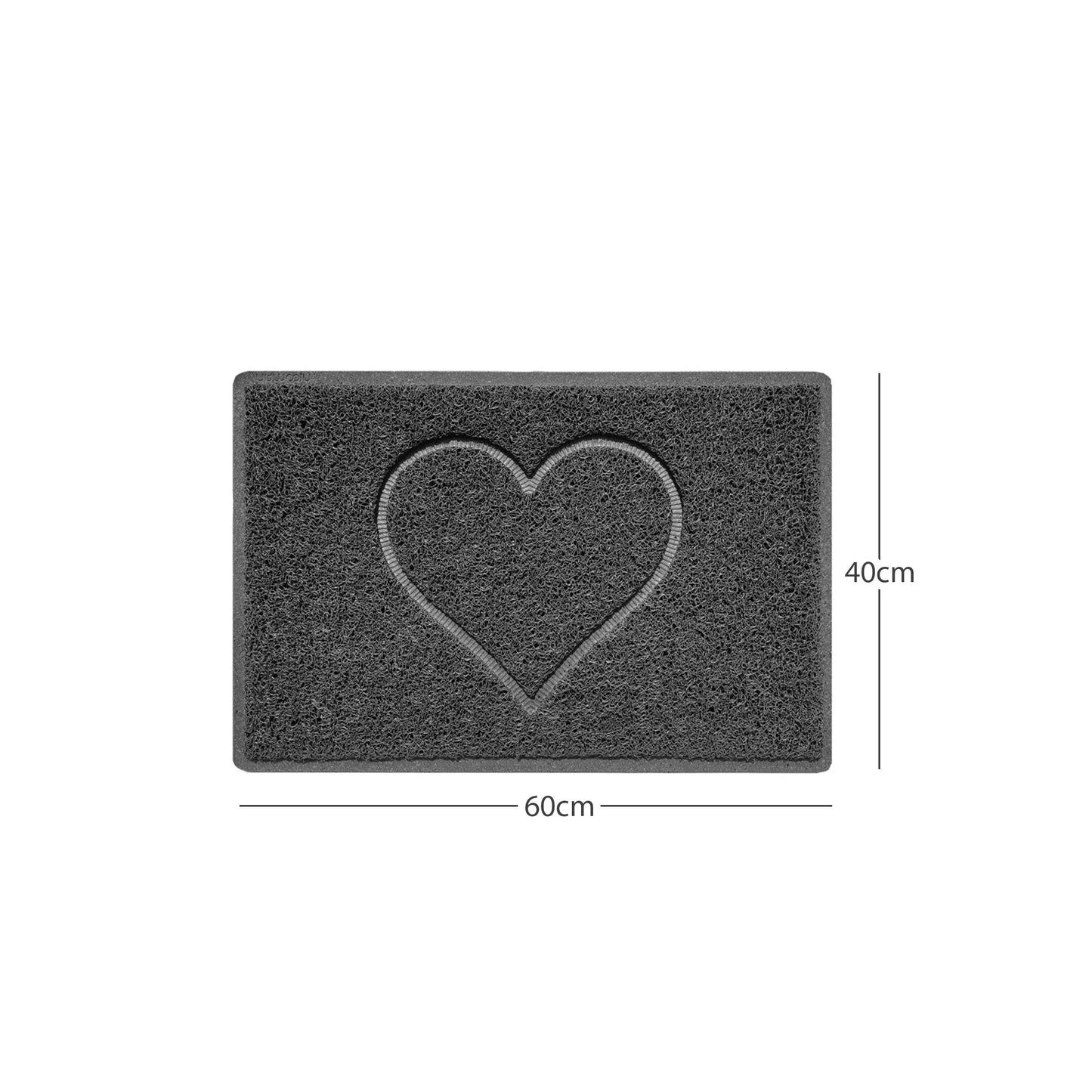 Nicoman Heart Embossed Spaghetti Door Mat | Indoor & Outdoor | Non-Slip | Machine Washable