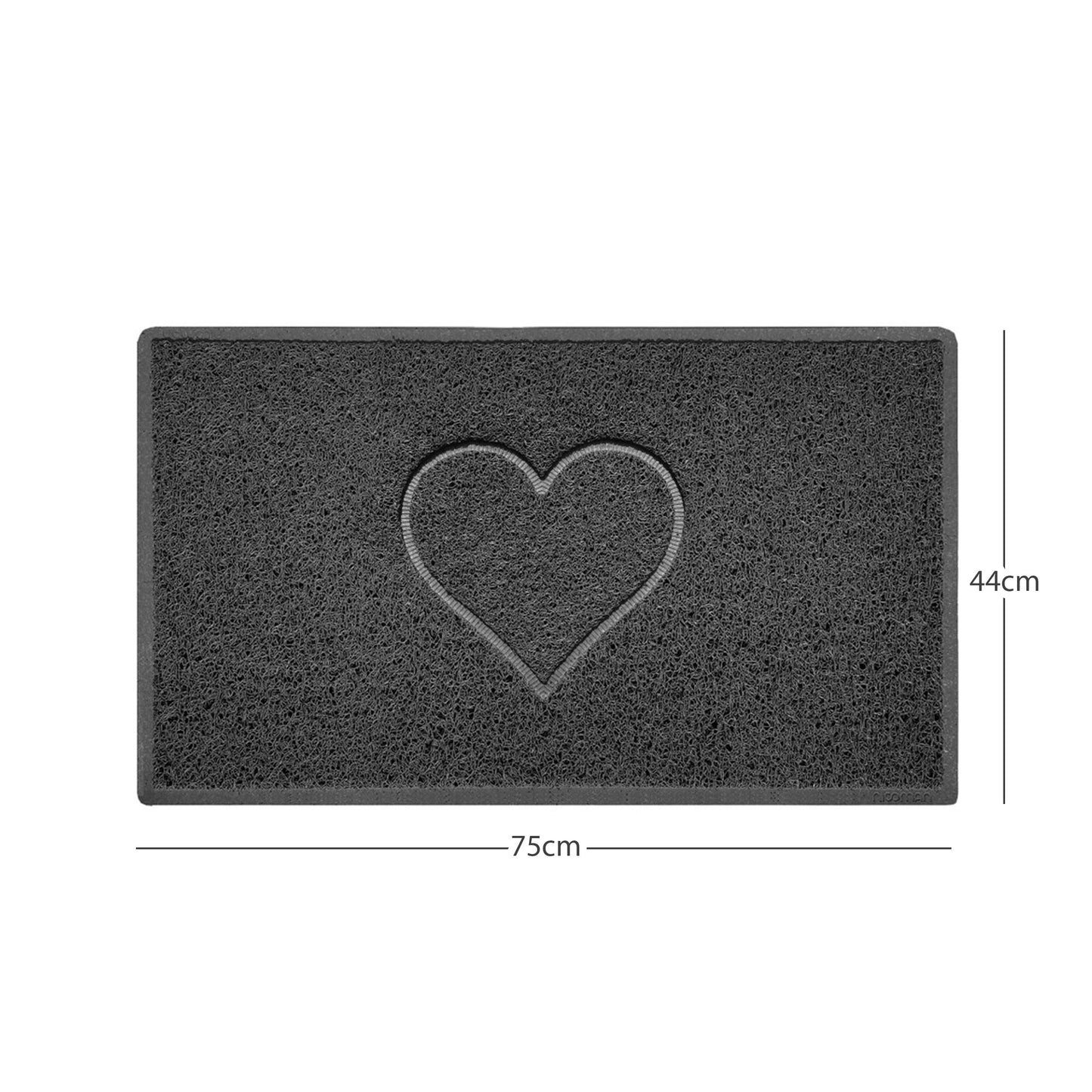 Nicoman Heart Embossed Spaghetti Door Mat | Indoor & Outdoor | Non-Slip | Machine Washable
