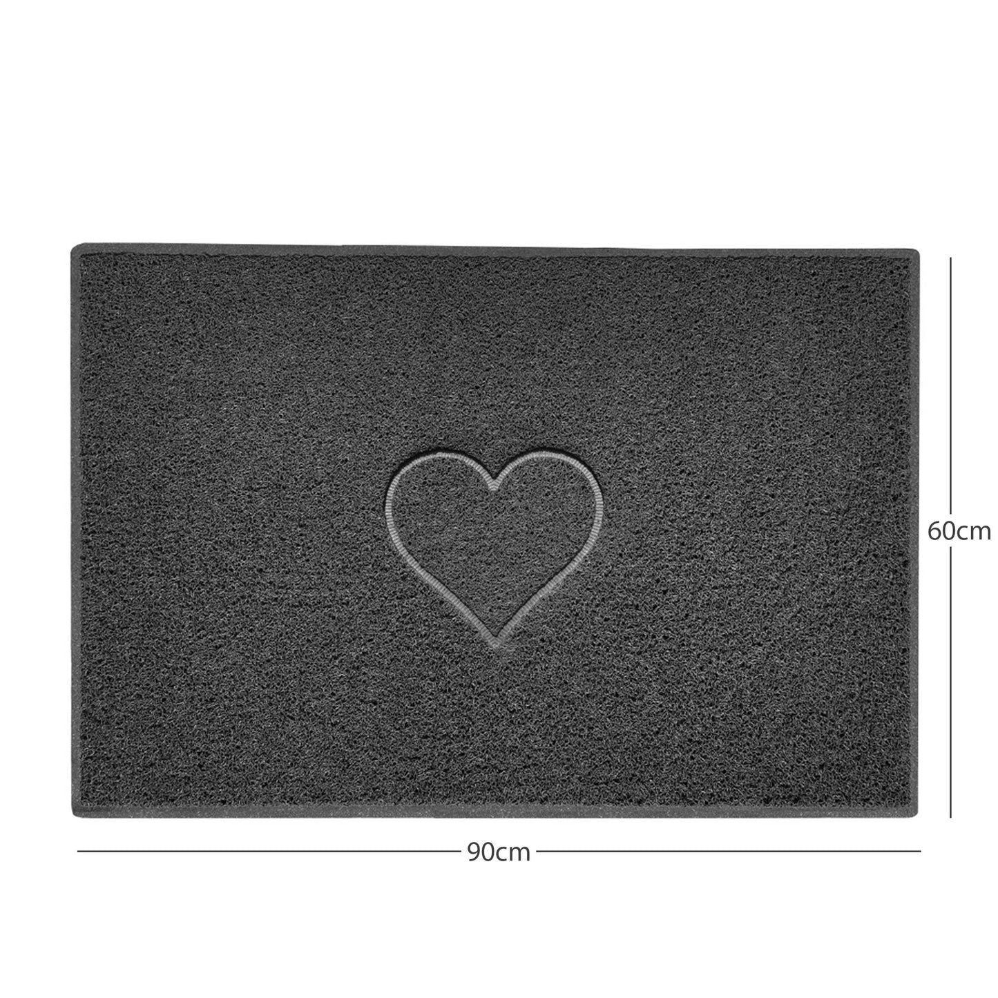 Nicoman Heart Embossed Spaghetti Door Mat | Indoor & Outdoor | Non-Slip | Machine Washable