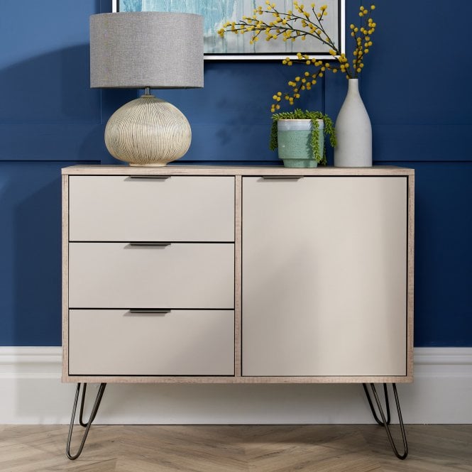 Augusta Driftwood Small Sideboard With 1 Doors 3 Drawers