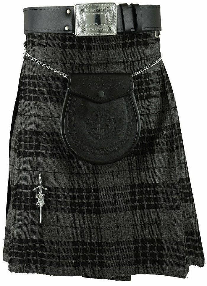 Men’s Scottish Kilt Outfit Set 6 in 1 – Traditional Highland Tartan Kilt, Sporran, Belt & Accessories (UK Stock)