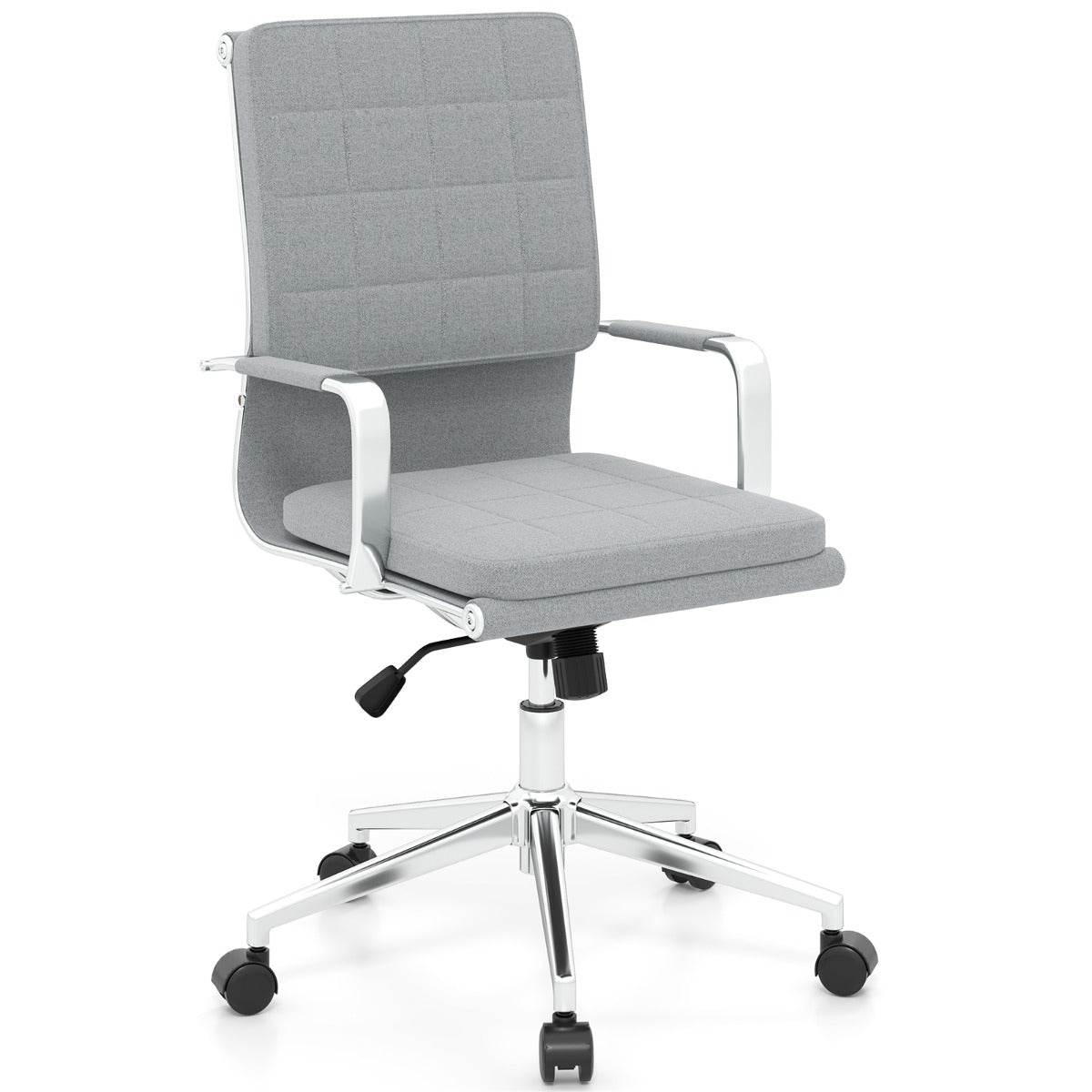 Ergonomic Computer Desk Chair with Rocking Backrest-Grey