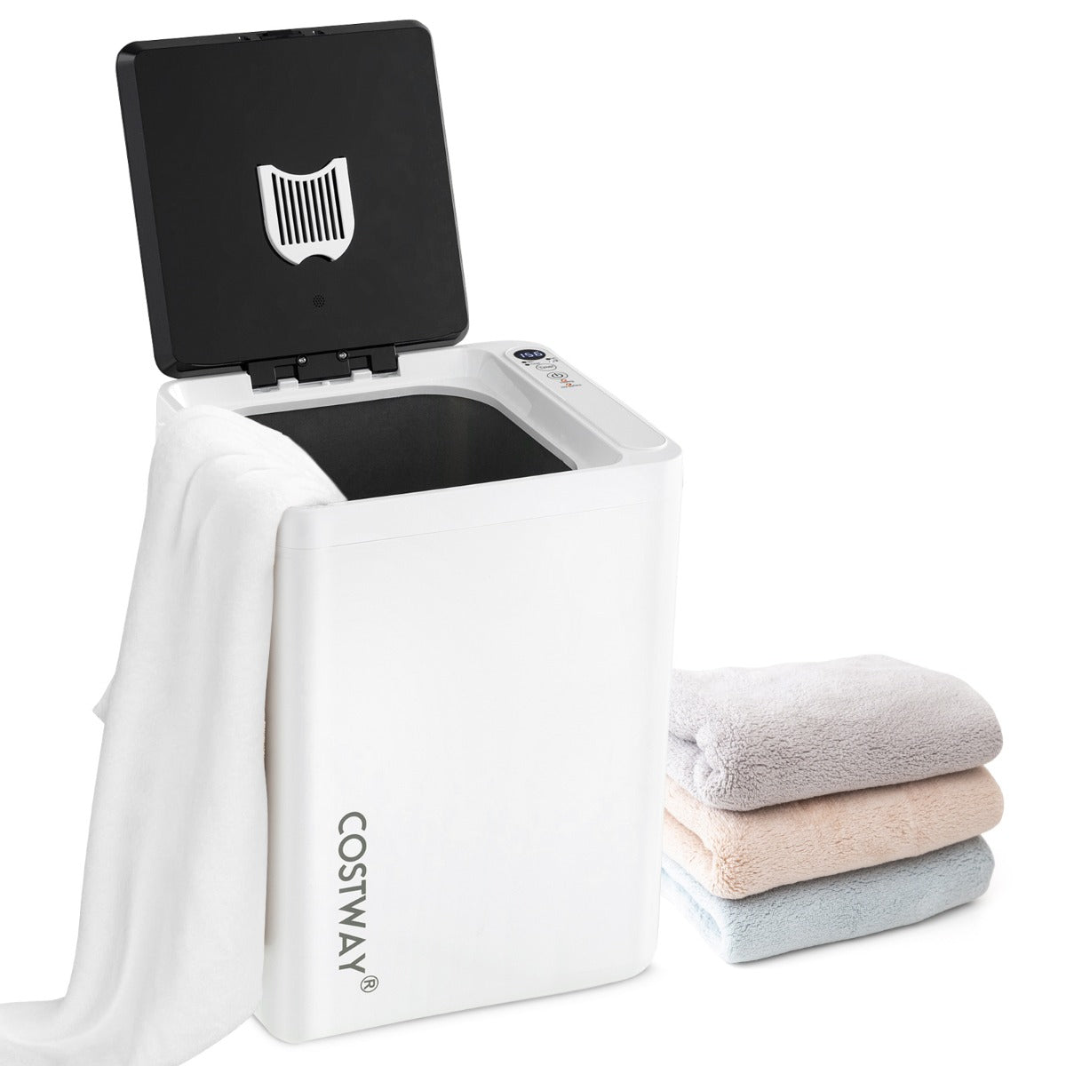 Home Towel Warmer with 0-90Min Timer and Overheat Protection-White