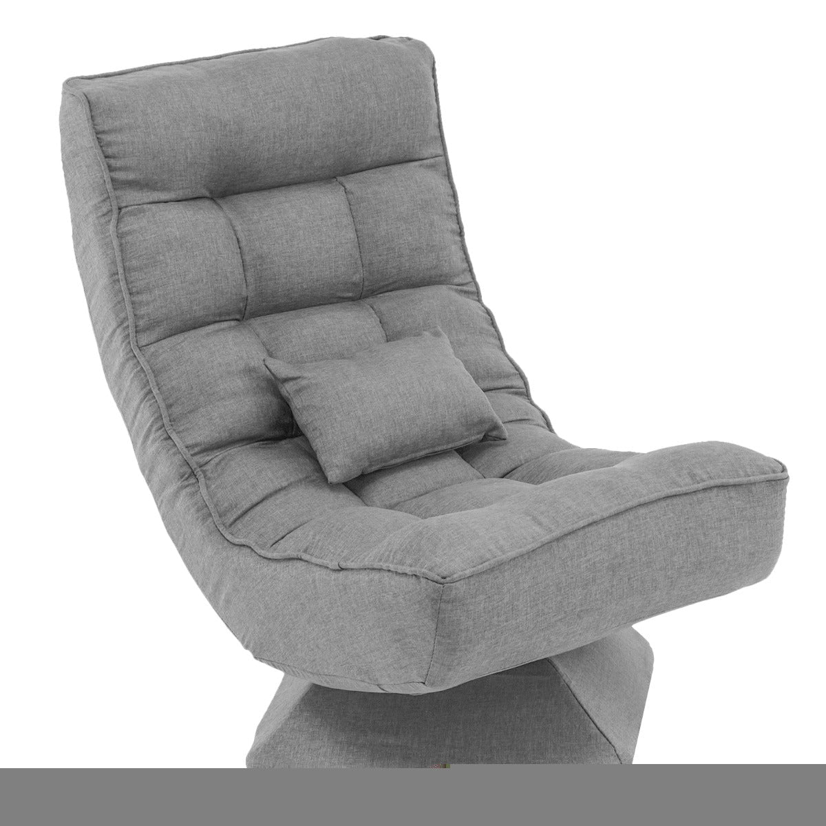 4-Position Adjustable Floor Chair with Swivel Base-Black