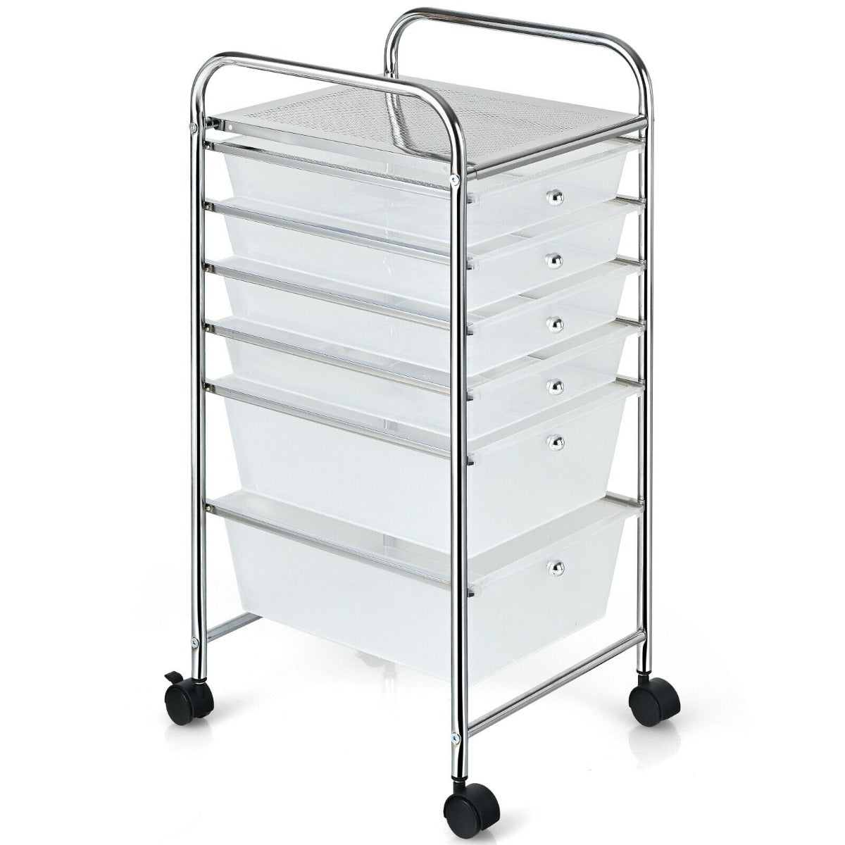 6 Drawers Storage Trolley with 4 Wheels for Makeup Beauty Salon-Colourful