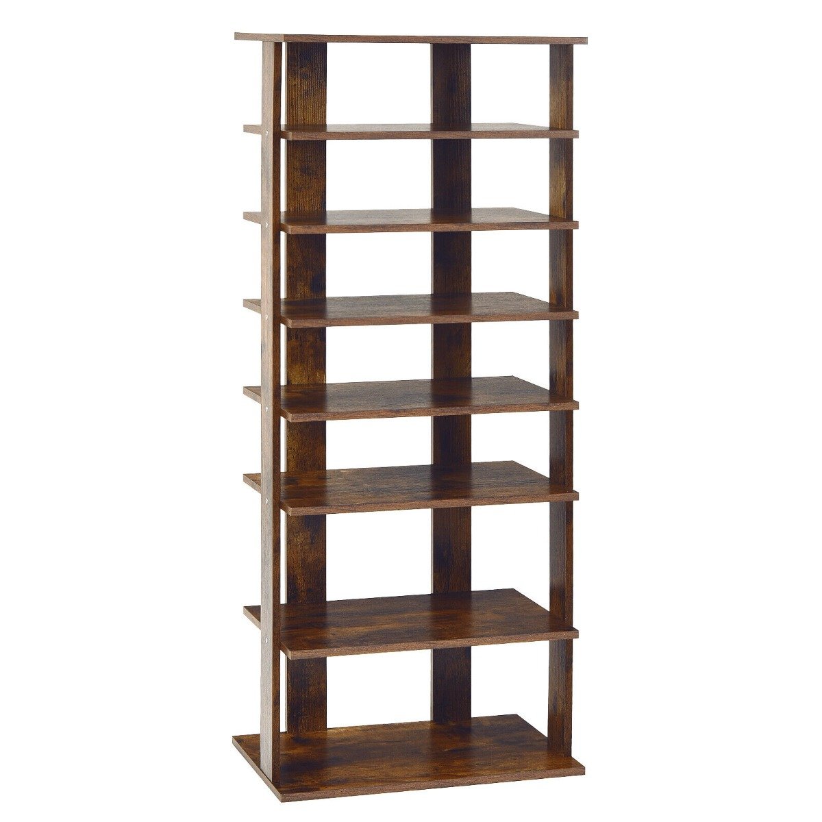 Extra Wide Wooden Vertical Shoe Rack with 7 Shelves-Black