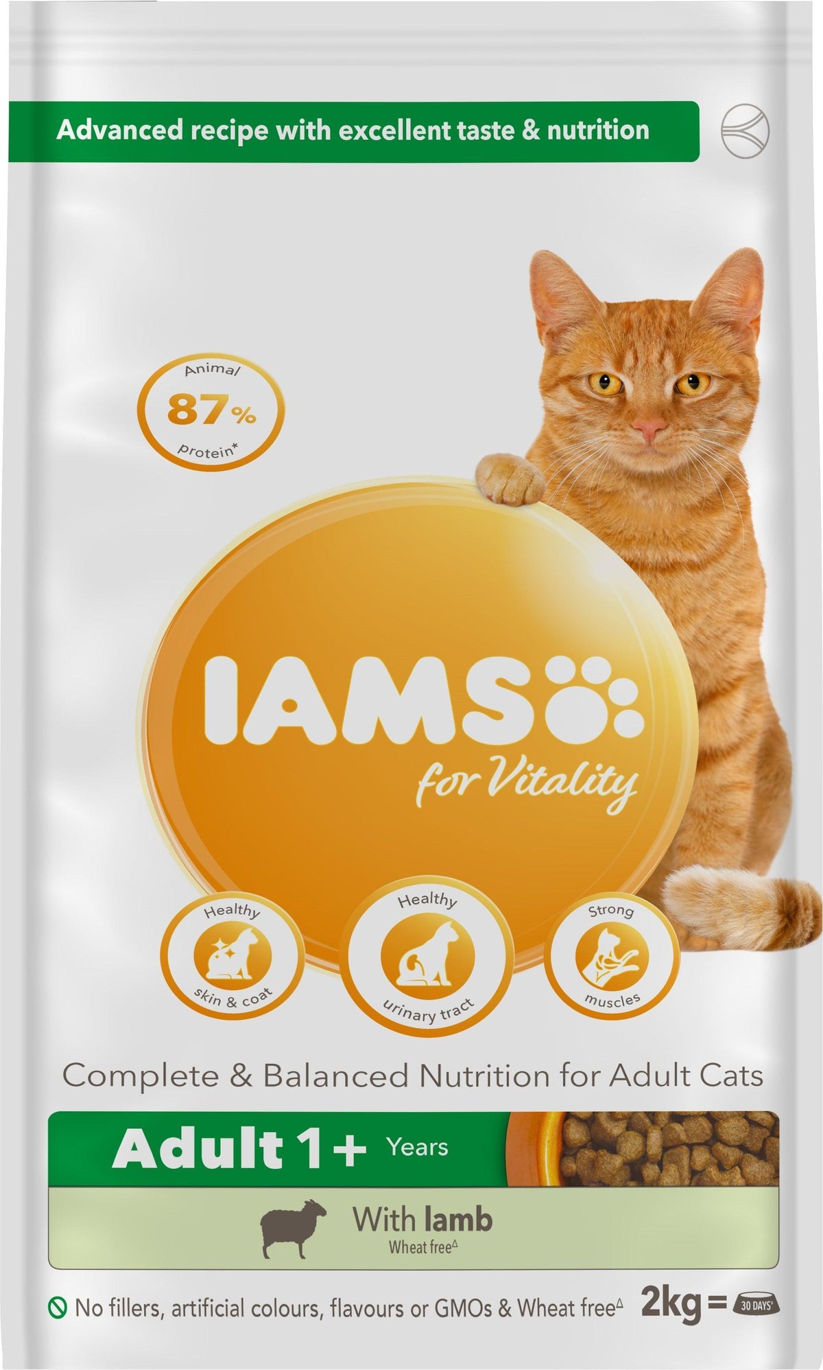 Iams Cat Adult with Lamb 2kg - Case of 2