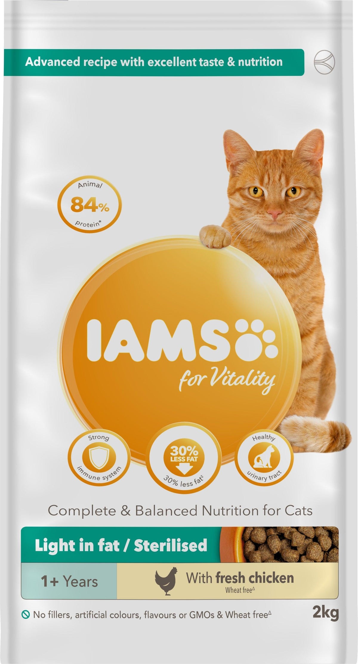 Iams Cat Adult Light in Fat/Sterilised with Chicken 2kg - Case of 2