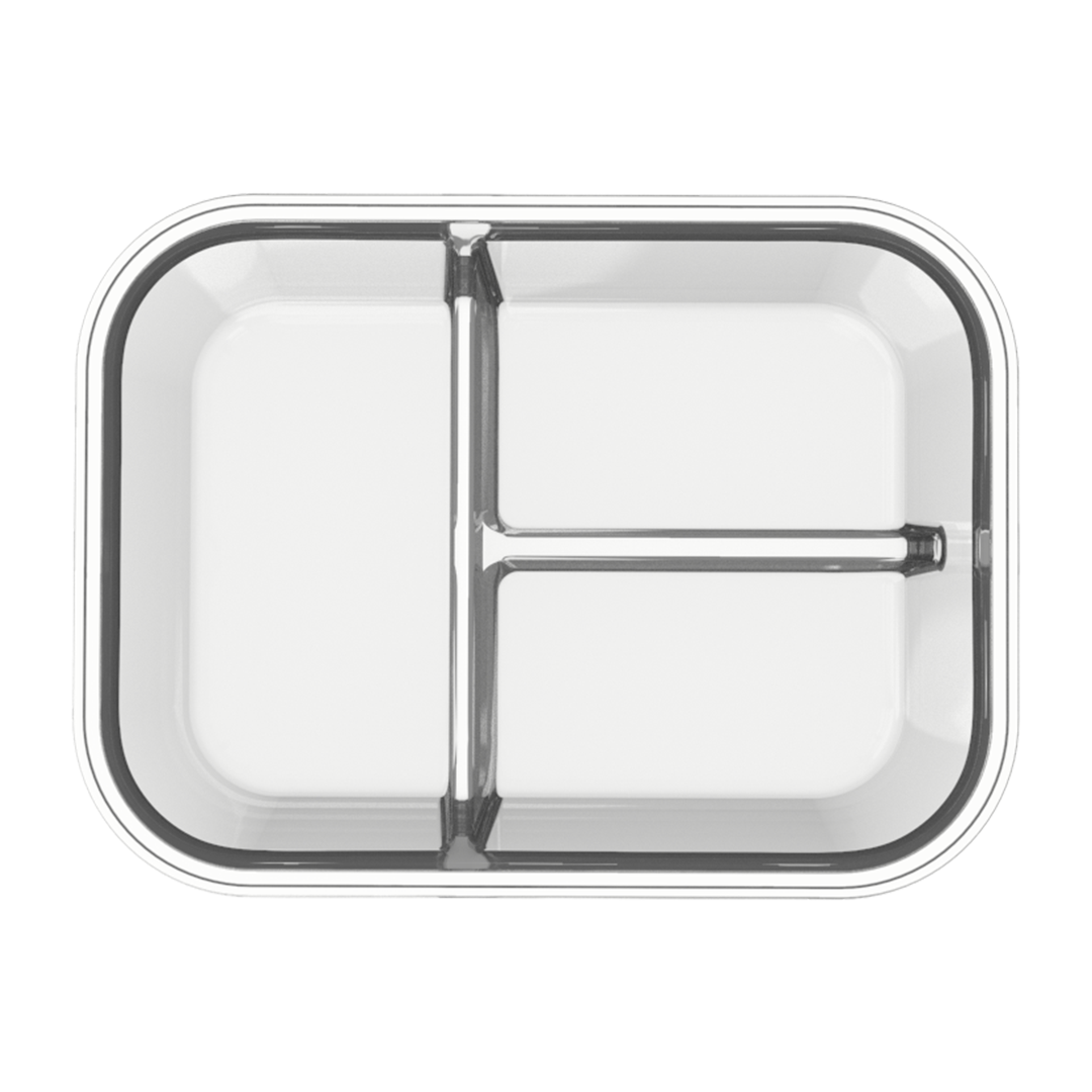 Igluu 3-Compartment Glass Meal Prep Containers with Airtight Lids — 980ml | Pack of 3