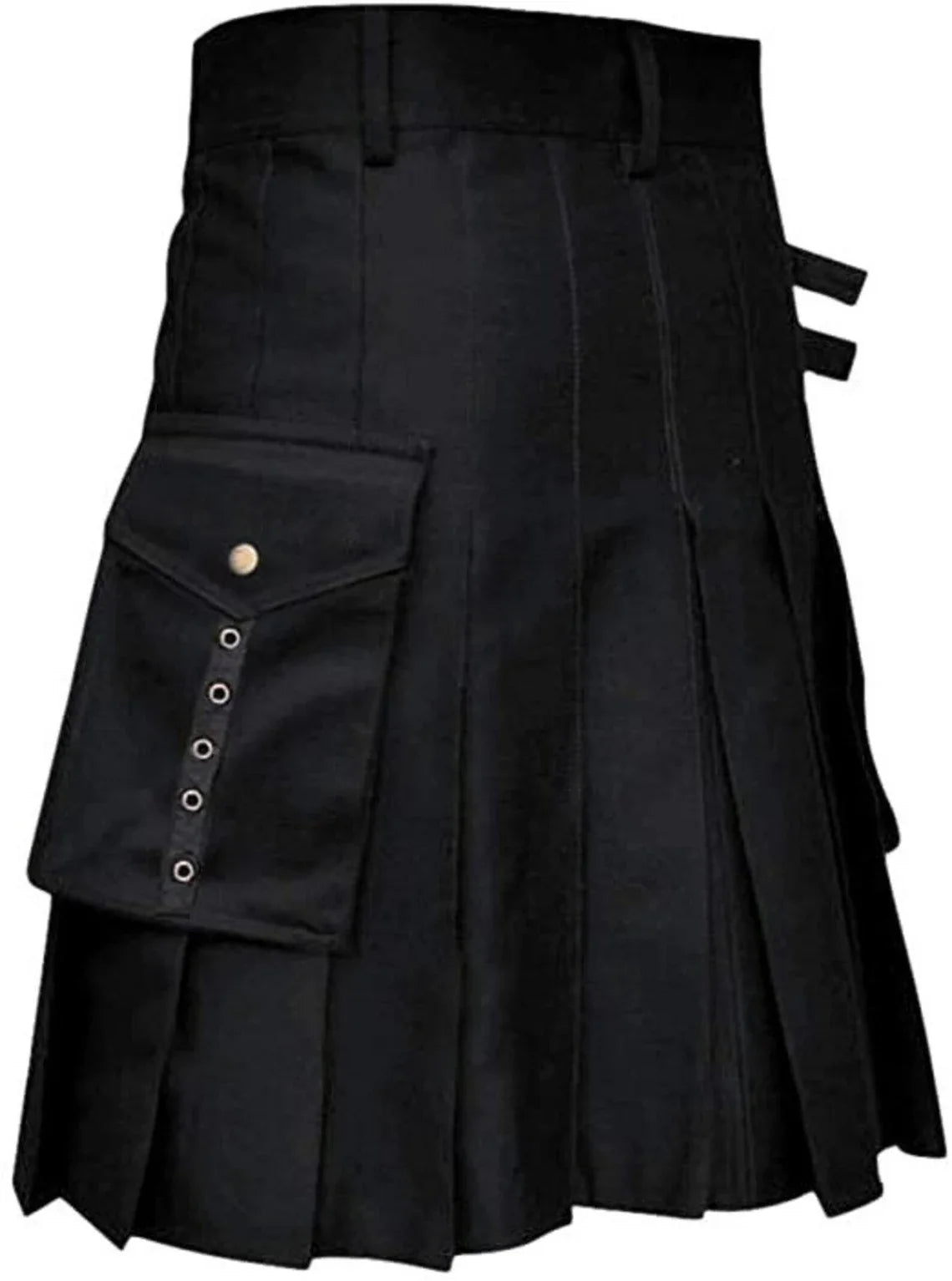 Utility Kilt Scottish Cargo Pockets Cotton Kilt For Men With Antique Hardware