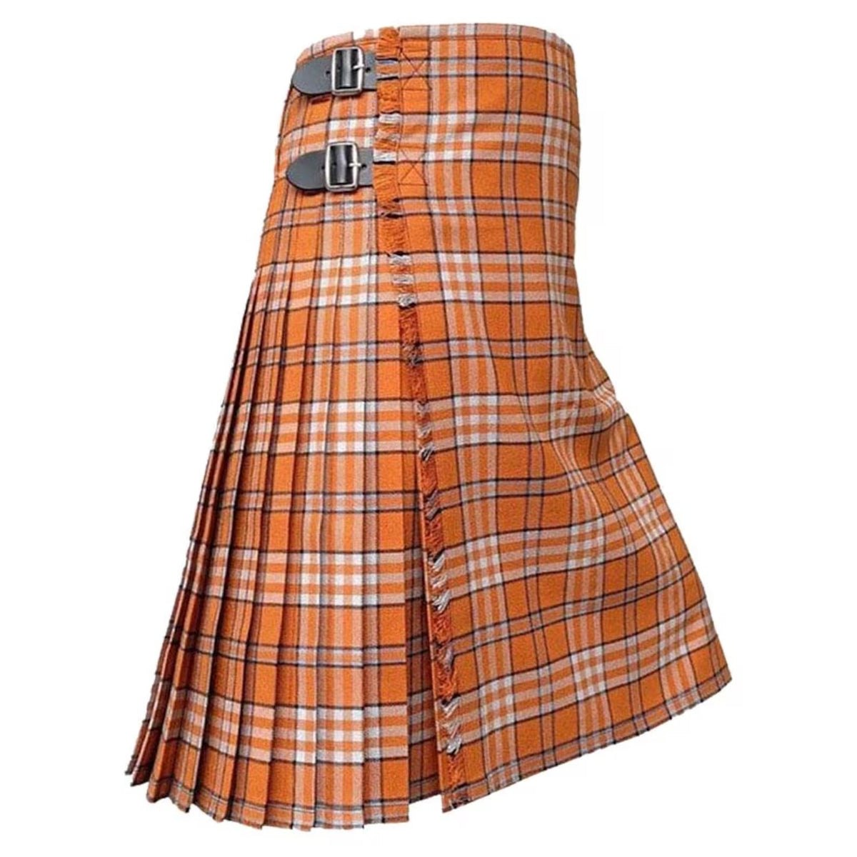 Scottish 8-Yard Tennessee Volunteer Orange Tartan Kilt – Men’s Handmade Traditional Kilt