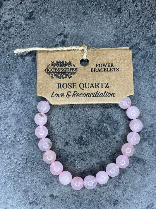 Rose Quartz Power Bead Bracelet | Elasticated 18 cm