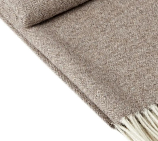 Milano Brown Merino Wool & Cashmere Throw Blanket, 200 × 140 cm