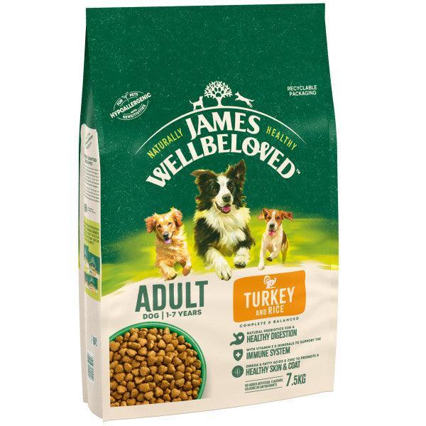 James Wellbeloved Adult Turkey & Rice Dry Dog Food 7.5kg
